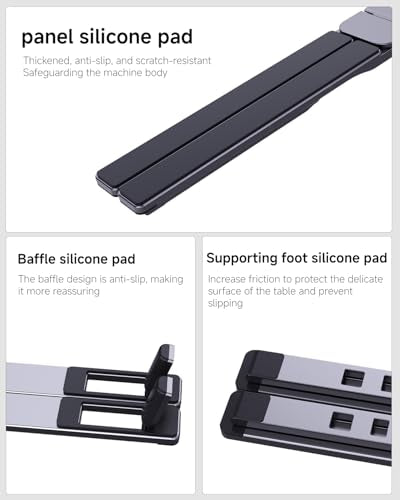 Laptop Stand for Desk, Foldable Adjustable Computer Riser | 3-in-1 Riser Holder for Laptop/Tablet/Phone, X-Frame Foldable Stand Compatible with MacBook Air Pro/HP/Dell/iPad/iPhone