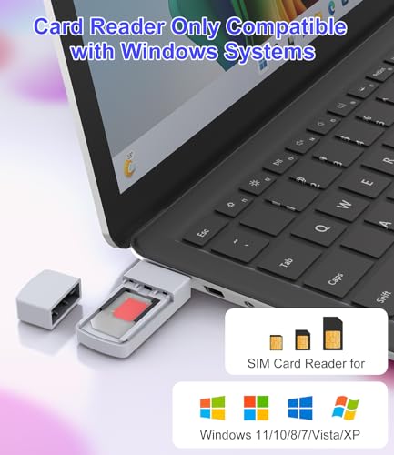 USB SIM Card Reader - Sim Card Adapter Kit with Eject Pin - Micro/Nano/Standard Sim Card Readers - USB to Sim Card Adapter Edit and Read Messages/Contacts - SIM Adapters for Laptops Computer Windows