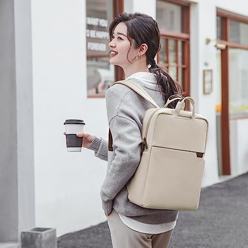 GOLF SUPAGS Travel Laptop Backpack for Women Anti Theft Slim Durable College Bookbag Business Computer Bag Fit 13.3Inch Notebook (Apricot, 13.3Inch) - color: Apricot, size: 13.3 Inch