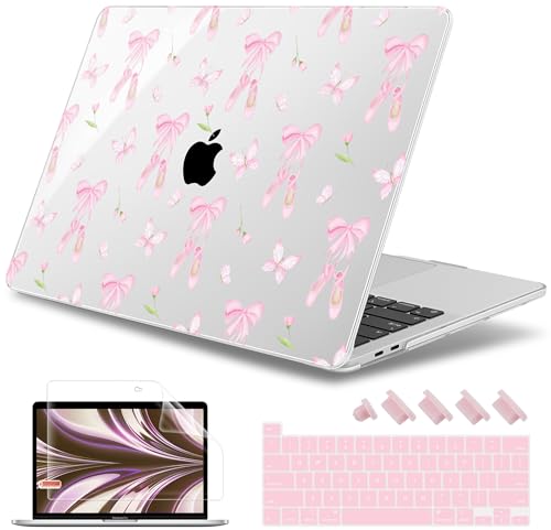 May Chen Case for MacBook Pro 13 inch M2 2023,2022,2021,2020 A2338 M1 A2251 A2289, Plastic Hard Shell Cover for MacBook Pro 13" with Touch Bar Fits Touch ID, Ballet Shoes - color: Ballet shoes