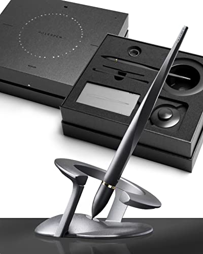 Novium Hoverpen 2.0 Interstellar Edition - Space Black, Unisex, Ballpoint Pen, 23.5 Degree Angle, Schmidt Ballpoint Refill, No Spills, No Spotting, No Explosions | Unisex, Ballpoint Pen, 23.5 Degree Angle, Schmidt Ballpoint Refill, No Spills, No Spotting,