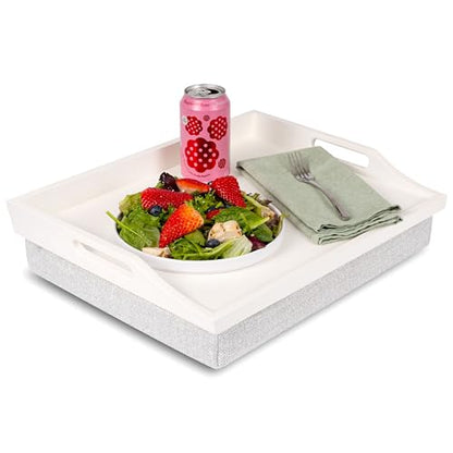 ROSSIE HOME Wood Lap Tray – Soft White, Fits 15.6” Laptops - color: Soft White, style: Single Tray