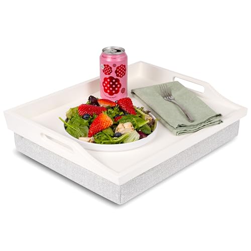 ROSSIE HOME Wood Lap Tray – Soft White, Fits 15.6” Laptops - color: Soft White, style: Single Tray