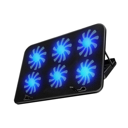 Laptop Cooling Pad with 6 Fans Ergonomic Design and Alloy Abs Material Quiet USB Powered Laptop Cooler Stand for Gaming and Work