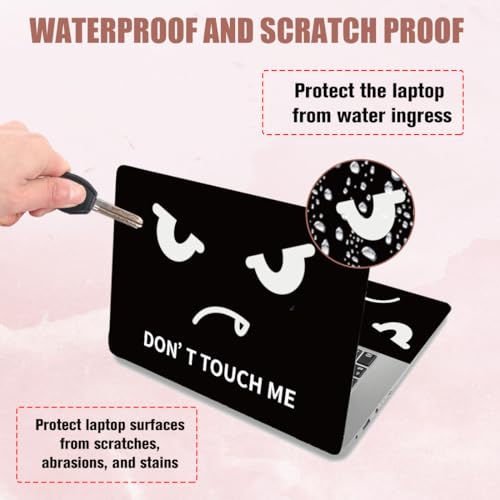 PLIGREAT 15 Inch Laptop Decal Sticker Skin Cover, Don't Touch Laptop Stickers Skins Decal Fits 12" 13" 13.3" 14" Laptops Universal Removable Vinyl Notebook Art Protector - color: Don't Touch