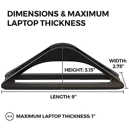 HumanCentric Vertical Laptop Stand for Desks in Matte Black, Upright Adjustable Holder to Dock Apple MacBook Stand, and Other Laptops to Organize Work & Home Office, Automatic Grip - color: Black