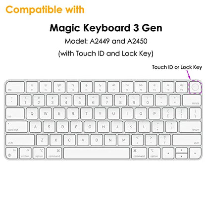 ProElife Keyboard Cover for Apple Magic Keyboard 3 with Touch ID A3118 | Ombre Pink, Non-interference Design for ID Key, Dust-proof, Silicone Protective Skin, Precision Molded, Washable & Reusable - color: Ombre Pink