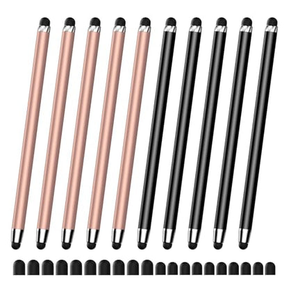 Stylus(10 PCS),Stylus Pen for Touchscreen,High Sensitivity & Precision | Universal Stylus,2-in-1 Rubber Tip,Touch Screens of iPhone/iPad/Android Tablets（Rose Gold & Black） - color: 5PCS Rose Gold & 5PCS Black