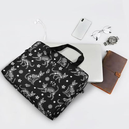 Laptop Case 15.6 inch Computer Bag | Waterproof Laptop Briefcase Laptop Bag for Women & Men - color: Death Halloween Cats Gothic 1