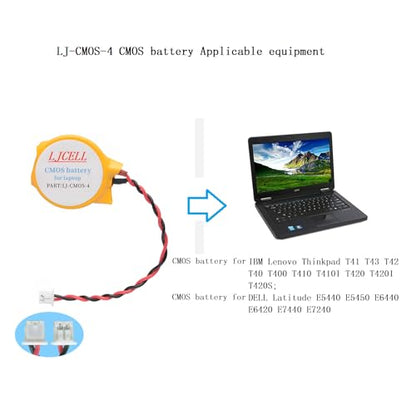 CMOS Battery for Dell Latitude E5440 E5450 E6440 E6420 E7440 E7240,CMOS battery for Dell AlienWare M11x R1 R2 Area-51 M9700 M9750 laptop BIOS RTC CR2032 Battery with 2 Wire Cable and connector. - size: 1-PACK, style: CMOS-CR2032-4