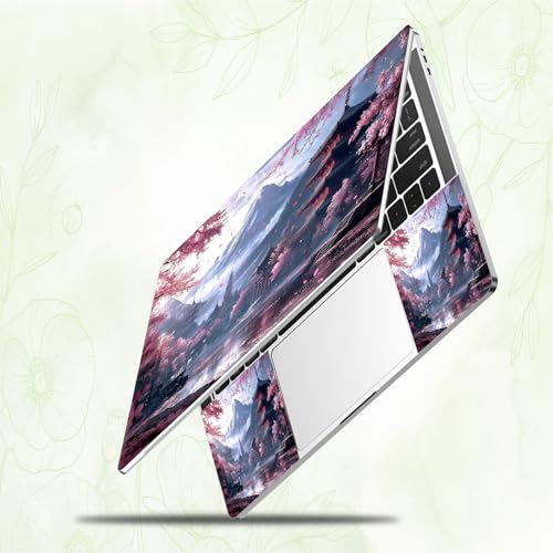 Laptop Skin Sticker Decal, Universal Reusable Vinyl Laptop Cover for 12" 13" 13.3" 14" 15" 15.4" 15.6" Notebook PC, Reusable Waterproof Scratch-Resistant with 2 Wrist Pads,Cherry Blossoms - color: Cherry Blossoms
