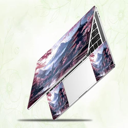 Laptop Skin Sticker Decal, Universal Reusable Vinyl Laptop Cover for 12" 13" 13.3" 14" 15" 15.4" 15.6" Notebook PC, Reusable Waterproof Scratch-Resistant with 2 Wrist Pads,Cherry Blossoms - color: Cherry Blossoms