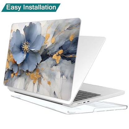 Teryeefi Compatible with M2 M1 MacBook Pro 13 inch Case A2338 A2251 A2289 A2159 A1989 A1706 A1708 (Release 2016-2020 2022),Protective Slim Cover+Keyboard Cover for MacBook Pro 13 Touch Bar, Art Floral - color: Art Flowers-002