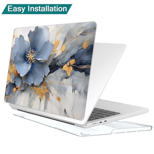 Teryeefi Compatible with M2 M1 MacBook Pro 13 inch Case A2338 A2251 A2289 A2159 A1989 A1706 A1708 (Release 2016-2020 2022),Protective Slim Cover+Keyboard Cover for MacBook Pro 13 Touch Bar, Art Floral - color: Art Flowers-002