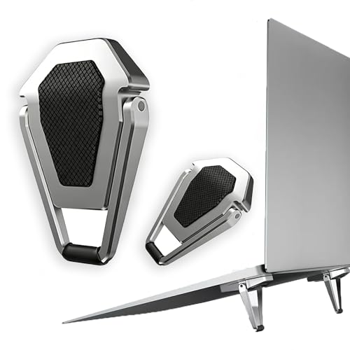 Laptop Riser Foldable Laptop Stand Portable Invisible Laptop Cooling Pad Laptop feet Suitable for 12-20 Inches Laptop Ergonomic Zinc Alloy Laptop Mini Stand Leg (Silver-2pcs) - style: Silver-2