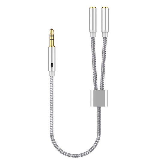 Headphone Splitter 3.5mm Mic and Audio Y Splitter TRRS Headset Adapter Cable Compatible with PC, Laptop, Android, Windows.(Silvery) - color: Silvery