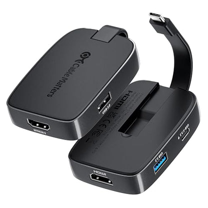 Cable Matters 4-in-1 USB C Hub, HDMI 4K@60Hz, 100W Charging | 10Gbps USB-C Digital AV Adapter, USB C HDMI Hub, Portable, Thunderbolt 4 Compatible, for MacBook/XPS/iPhone 17/16