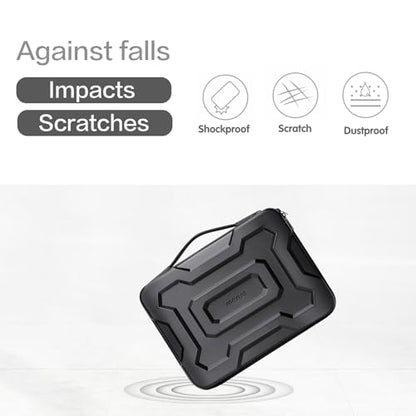 MOSISO 15-16 inch Laptop Hard Case, 15.6 inch Waterproof Shockproof Computer Bag Compatible with MacBook HP Dell, Mechanical Geometric EVA Carrying Sleeve Laptop Case Hard Shell with Handle, Black - size: 15.6 inch