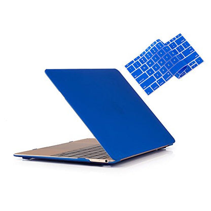 RUBAN Case Compatible with MacBook 12 Inch A1534 - Slim Snap On Hard Shell Protective Cover and Keyboard Cover, Navy Blue - color: Navy Blue