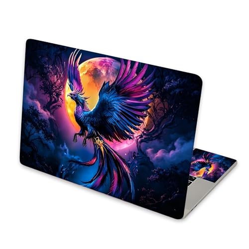 Universal Laptop Skin Sticker for 12/13/14/15.6 Inch Laptops, Reusable Vinyl Laptop Decal Cover, Waterproof Scratch Resistant Notebook Skin with 2 Wrist Pads,Majestic Phoenix - color: Majestic Phoenix