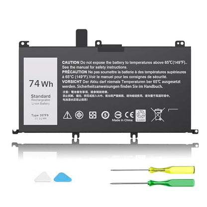 74WH 357F9 Laptop Battery Replacement for Dell Inspiron 15 7000 Gaming 15 7559 i7559 7557 i7557 5577 7567 5576 7566 INS15PD Series P65F P65F001 P57F P57F003 71JF4 071JF4 0GFJ6 0357F9 - size: 6.92*3.75*0.55inch 357F9