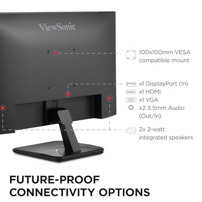 ViewSonic VA2456A-MHD 24 Inch 1080p Monitor, IPS Display with 120Hz for Enhanced Home and Office Productivity, Eye Care Technology, HDMI, DisplayPort, and VGA Inputs - size: 24 Inches, style: 1920 x 1080