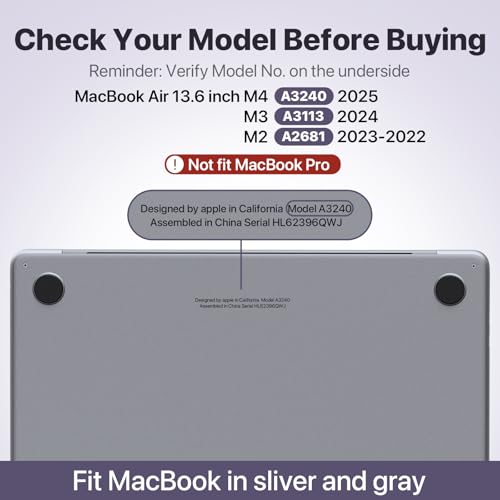 Soonjet Compatible with MacBook Air 13 inch Case, Crystal Clear Shell, Fits 2022-2026 M5/M4/M3/M2 A3449 A3240 A3113 A2681, Color-Matched Transparent Design for All MacBook Air 13.6 inch - color: Crystal Purple