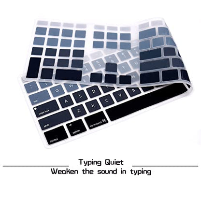 HRH Ombre Grey Silicone Keyboard Skin Cover for iMac Wired USB Full Size Keyboard with Numeric Keypad A1243(G6 MB110LL/B and MB110LL/A) - color: Ombre Gray