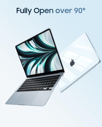 Fintie Case for MacBook Air 13 inch A3449/A3240/A3113/A2681 2022-2026 | M2/M3/M4/M5, Snap On Hard Shell, Full Port Access, Easy On/Off, Lightweight, Sky Blue - color: Letter