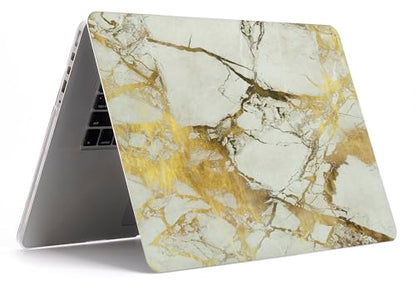 UESWILL Marble Pattern Smooth Hard Shell Case Compatible with MacBook Pro 13 inch with Retina Display No CD-ROM (Model A1502/A1425, Early 2015/2014/2013/Late 2012), (White/Gold) - color: Pattern: Marble White/Gold, size: MacBook Pro 13" Retina A1502/A1425