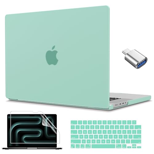 CISSOOK Compatible with MacBook Pro 14 inch Case M5 M4 M3 M2 M1, Hard Shell Case Keyboard Cover for MacBook Pro 14 A3434 A3427 A3426 A3112 A3185 A3401 A2918 A2992 A2779 A2442, Matte Green - color: Matte Green