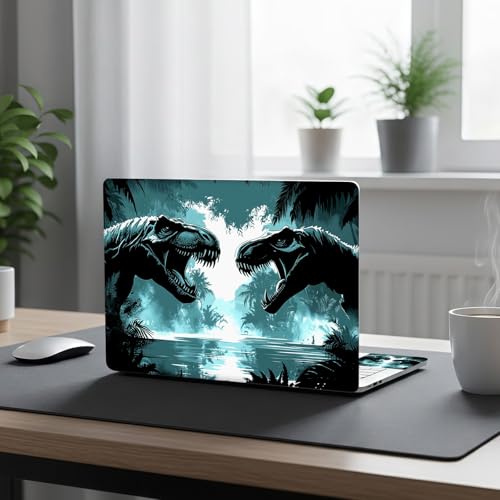 Aesthetic Laptop Skin Cover,12-15.6 Inch Universal Vinyl Sticker Decal,Waterproof Scratch-Resistant Notebook Wrap,Removable Residue-Free Protector,Dinosaur Jungle River - color: Dinosaur Jungle River