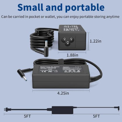 45W Charger Replacement for HP Laptop Charger, Blue Tip,19.5V 2.31A | Fast Charging Computer Power Adapter with Power Cord