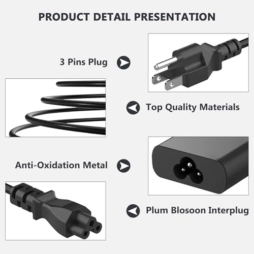 JEIBAO 65W 45W USB-C Laptop Charger Compatible with Dell Latitude 5540 5530 5520 5420 5430 5440 5450 7530 7440 7430 7420 7340 7330 7320 XPS 13 9250 9350 9360 9365 9370 9380 9550 Adapter Power Cord - color: Black3