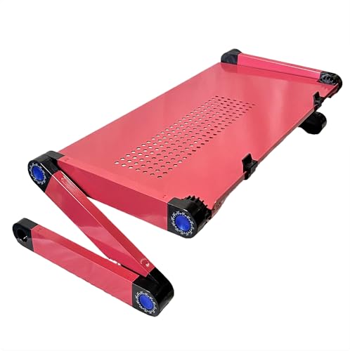 Adjustable Laptop Computer Lap Desk Portable Multifunctional Cooling Ergonomic Vented Table TV Bed Tray Stand Mount Holder(480 * 260mm, Pink) - color: Pink, size: 480*260mm (Standard)
