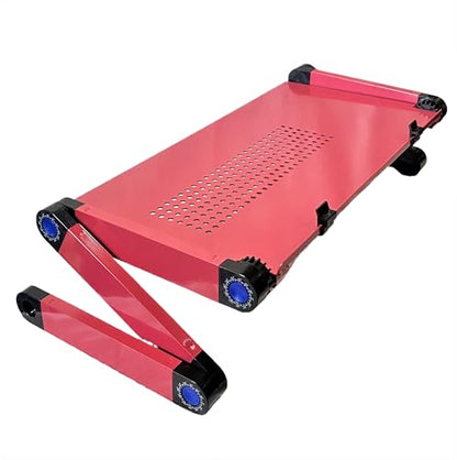 Adjustable Laptop Computer Lap Desk Portable Multifunctional Cooling Ergonomic Vented Table TV Bed Tray Stand Mount Holder(480 * 260mm, Pink) - color: Pink, size: 480*260mm (Standard)