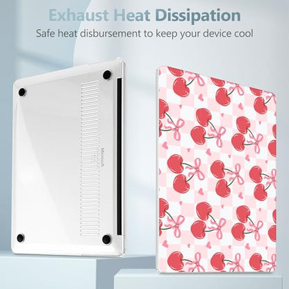 Mektron Printed Case for 2025 Microsoft Surface Laptop Windows 11 Copilot+ PC Surface Laptop 13 inch Touchscreen Display Cover Fits Model 2095, Cherries Bows C353 - color: Cherries Bows C353