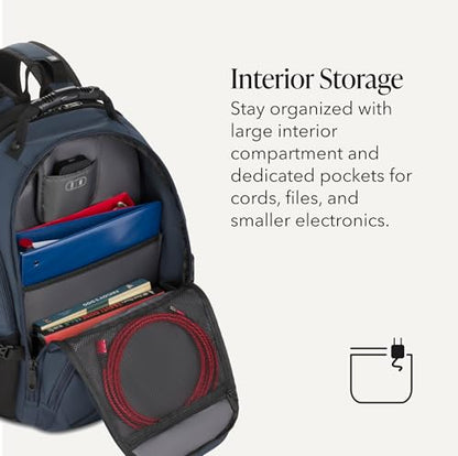 SWISSGEAR 1900 ScanSmart Laptop Backpack, Fits Most 17-Inch Laptops, TSA-Friendly Lay-Flat Design, RFID Protection, and Tablet Pocket, Black, 31L, 18.5-Inch - color: Blueberry
