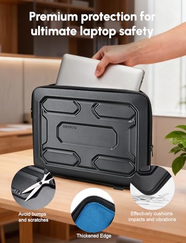 DOMISO 15.6 inch Laptop Sleeve Shoulder Bag Shockproof Computer Bag Waterproof EVA Protective Carrying Case for 15.6" Lenovo Yoga 720 IdeaPad 310 320 ThinkPad T570/Dell Inspiron 15/HP Envy 15, Black - size: 15.6 inch