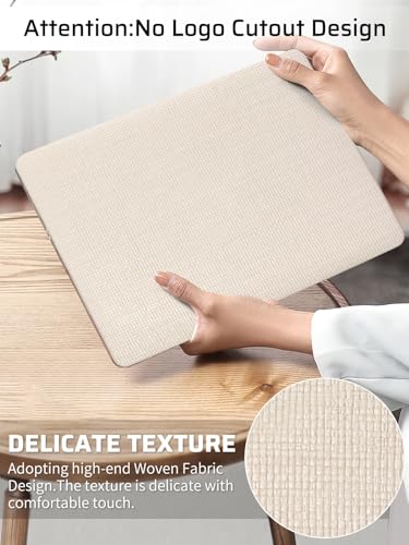 Seorsok Compatible with MacBook Air 15 inch Case 2026 2025-2023 Release M5 A3448 M4 A3241 M3 A3114 M2 A2941 Touch ID,Elegant Leather Plastic Hard Shell Case with Keyboard Cover,Beige No Logo Cutout - color: Beige Woven, size: Air 15 inch A3448 A3241 A2941