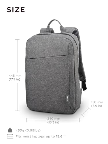 Lenovo Casual Laptop Backpack B210 - 15.6 inch - Padded Laptop/Tablet Compartment - Durable and Water-Repellent Fabric - Lightweight - Grey - color: Grey, size: 15.6 inch