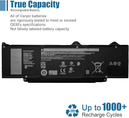 DR02P R73TC Laptop Battery Replacement for Dell Latitude 5440 5450 5540 5550 Precision 3480 3490 3580 3590 Series RXF9T 02X1V9 WYJ45 2X1V9 11.4V 54Wh - size: 10.37*3.38*0.18 inch DR02P
