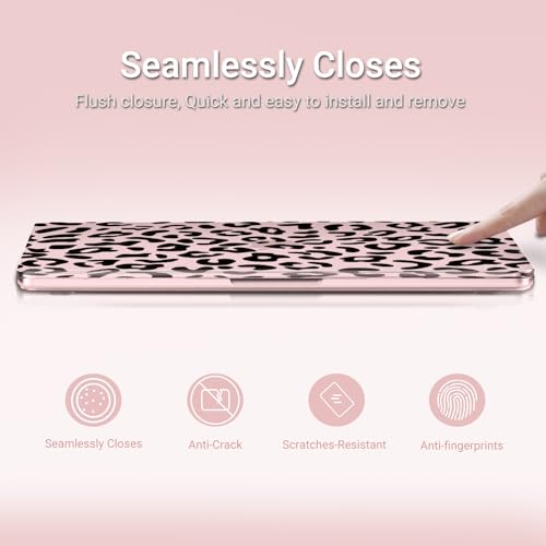 MOSISO Leopard Grain Hard Case Compatible with MacBook Neo 13 inch 2026 Release Model A3404, 3 in 1 Crack-Resistant Protective Hard Shell Case&Keyboard Cover&Screen Protector, Blush - color: Blush