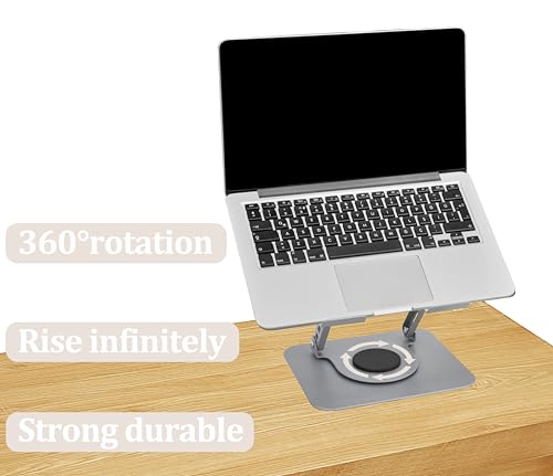 Laptop Stand Ergonomic Design, Adjustable Angel and Height, Foldable fits for laptops, notebooks up to 17.3 Inch (Silver) - color: Silver