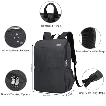 MAXTOP Laptop Backpack for Women Men College Bookbag Business Travel Backpack Anti-theft Water Resistant Computer Backpacks Fits 15.6 Inch Laptop - color: Grey Dark, size: 15.6 inch, style: Daypack Backpacks