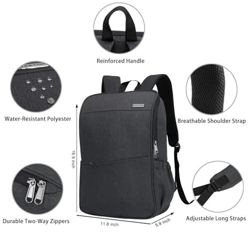 MAXTOP Laptop Backpack for Women Men College Bookbag Business Travel Backpack Anti-theft Water Resistant Computer Backpacks Fits 15.6 Inch Laptop - color: Grey Dark, size: 15.6 inch, style: Daypack Backpacks