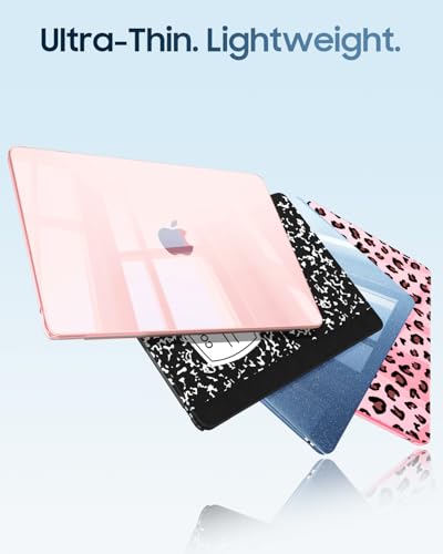 Fintie Case for MacBook Air 13 inch A3449/A3240/A3113/A2681 2022-2026 | M2/M3/M4/M5, Snap On Hard Shell, Full Port Access, Easy On/Off, Lightweight, Crystal Pink - color: Checkered