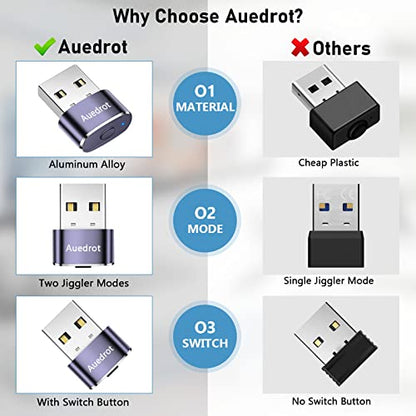 Auedrot USB Mouse Mover with Switch Button, Automatic Mouse Jiggler with 2 Modes, Keep Computer/Laptop Awake - Purple - color: Purple, style: 1 PCS