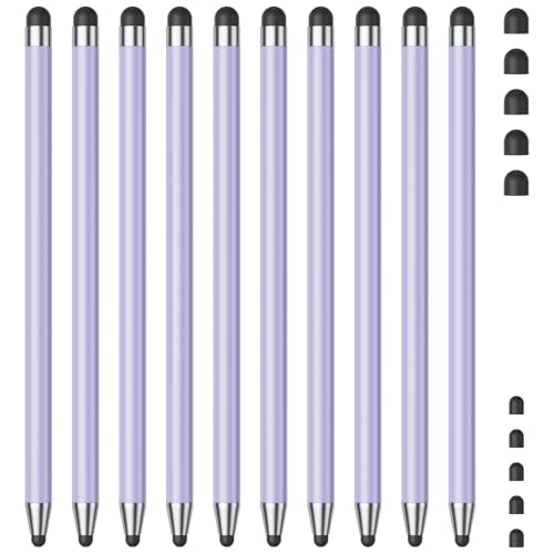 Stylus (10Pcs), Stylus Pen for Touchscreen, High Precision and Sensitivity Stylus Pen for iPad/iPhone/Samsung/Android Smartphone and Tablets, Compatible with All Capacitive Touch Screen (Purple) - color: Purple