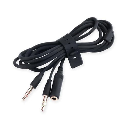 HUYUN 1.5M/4.9ft Headphone Audio/Mic Splitter, 3.5mm Headset Adapter (Microphone + Audio) 2 TRS Female to TRRS Male CTIA Stereo Jack Y Cable Compatible for Dual-Plug Gaming Headset to Laptop